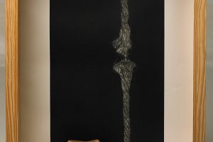 TROPEZOS NO CAMIÑO. Mezzotinta (50 x 35 cm), horma y cuerda. 2011
